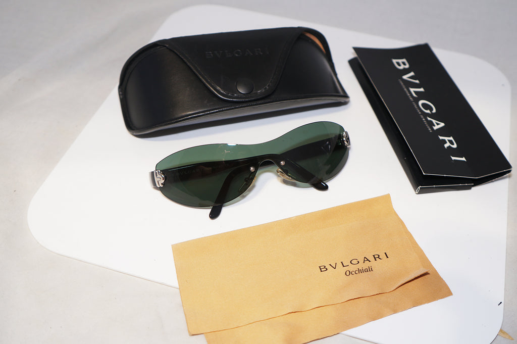 BVLGARI Mens Unisex Designer Sunglasses Black Shield 607 128 15781