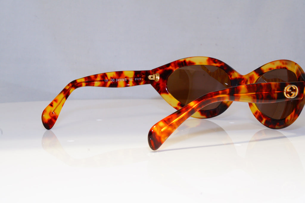 GUCCI Womens Vintage 1990 Designer Sunglasses Brown Butterfly GG 2402 OOC 10891