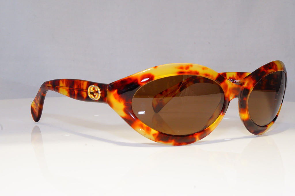 GUCCI Womens Vintage 1990 Designer Sunglasses Brown Butterfly GG 2402 OOC 10891