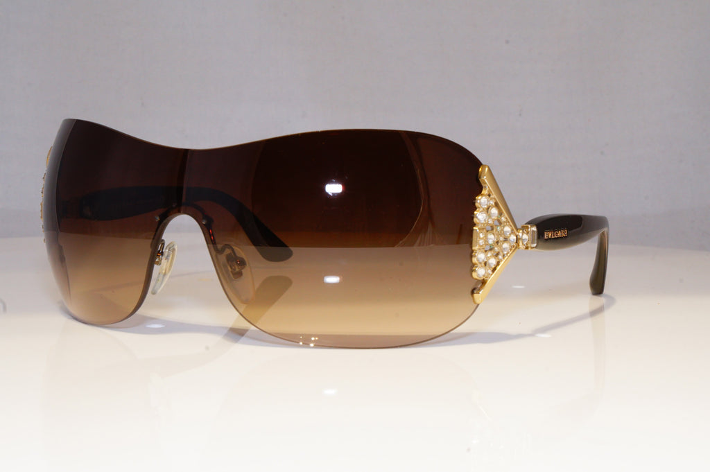 BVLGARI Mens Diamante Designer Sunglasses Brown Shield 6061-B 278/13 18390