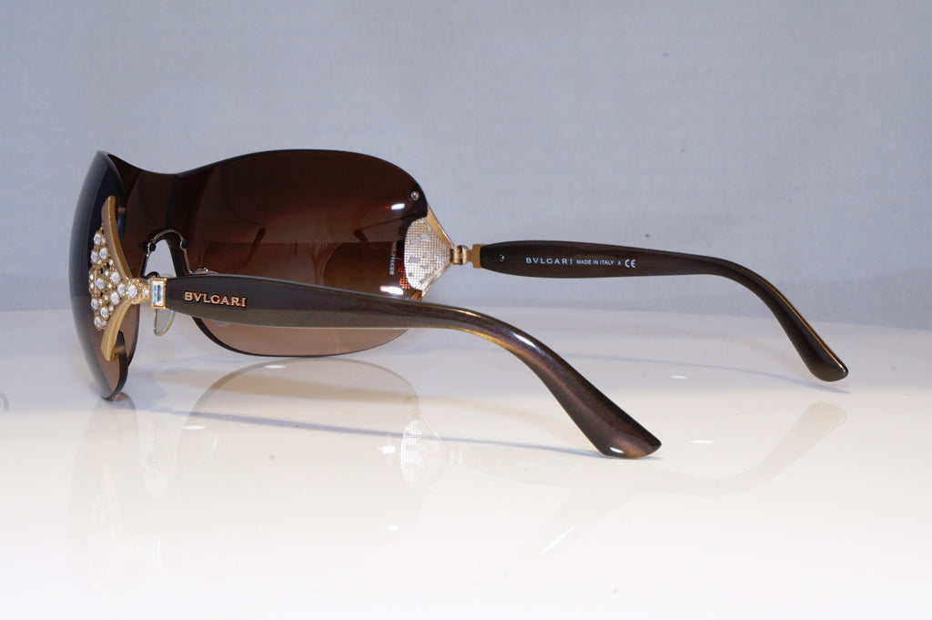 BVLGARI Mens Diamante Designer Sunglasses Brown Shield 6061-B 278/13 18390