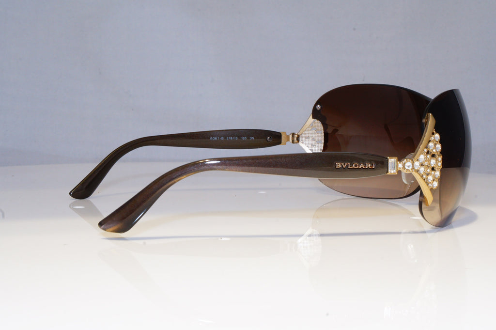 BVLGARI Mens Diamante Designer Sunglasses Brown Shield 6061-B 278/13 18390