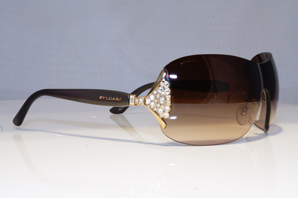 BVLGARI Mens Diamante Designer Sunglasses Brown Shield 6061-B 278/13 18390