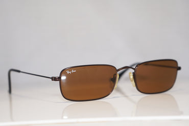 RAY-BAN Vintage Mens Designer Sunglasses Brown Rectangle RB 3133 012 15738