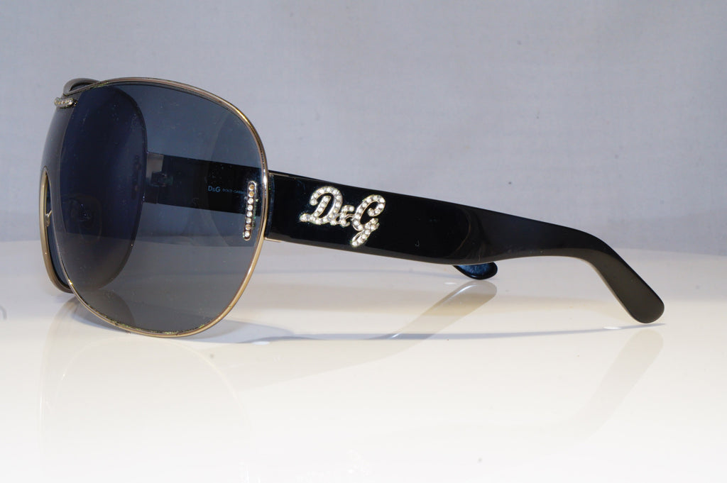 DOLCE & GABBANA Womens Diamante Designer Sunglasses Shield D&G 6022 179/87 18249