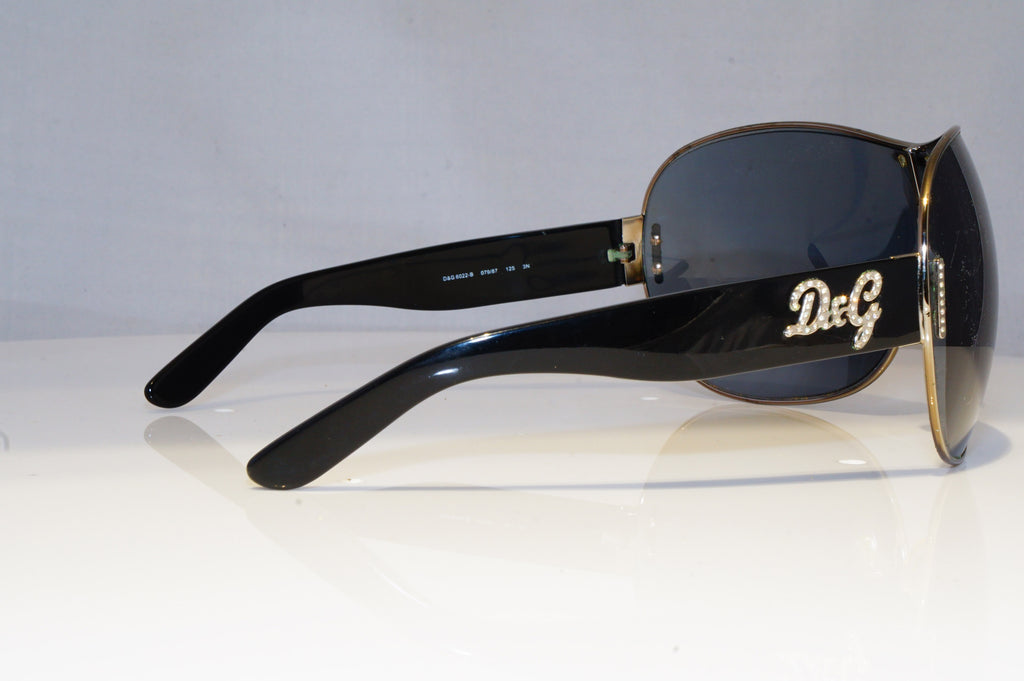 DOLCE & GABBANA Womens Diamante Designer Sunglasses Shield D&G 6022 179/87 18249