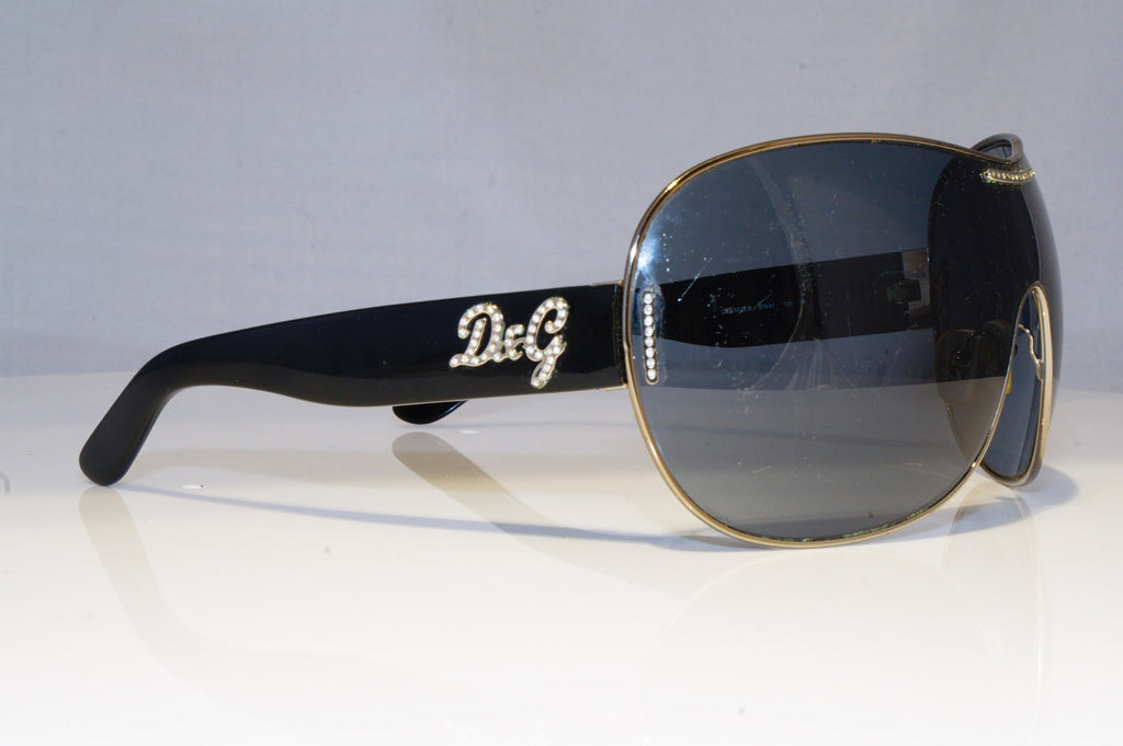 DOLCE & GABBANA Womens Diamante Designer Sunglasses Shield D&G 6022 179/87 18249