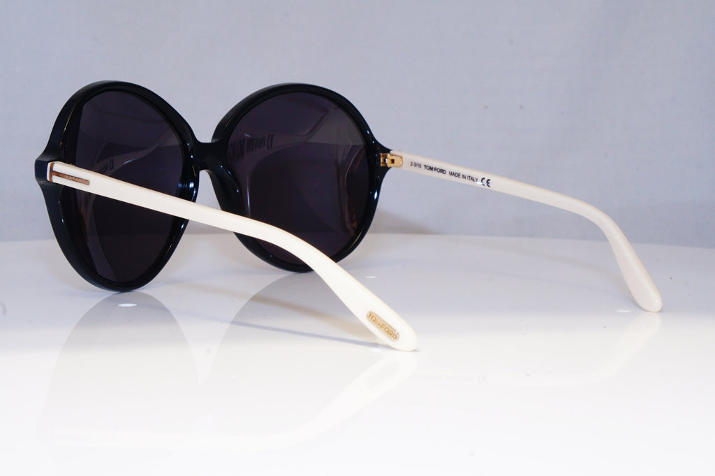 TOM FORD Womens Designer Sunglasses Black Round WHITE Rhonda TF 187 05F 10621