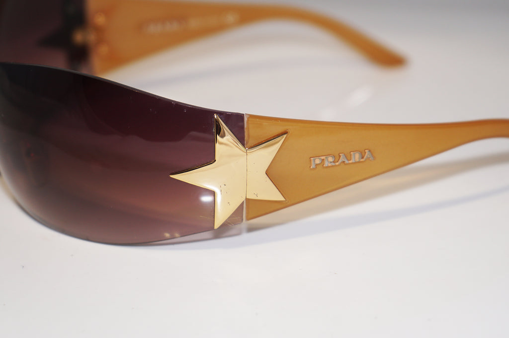 PRADA Mens Unisex Designer Star Sunglasses Gold Shield SPR 72G 5AK-6S1 15482