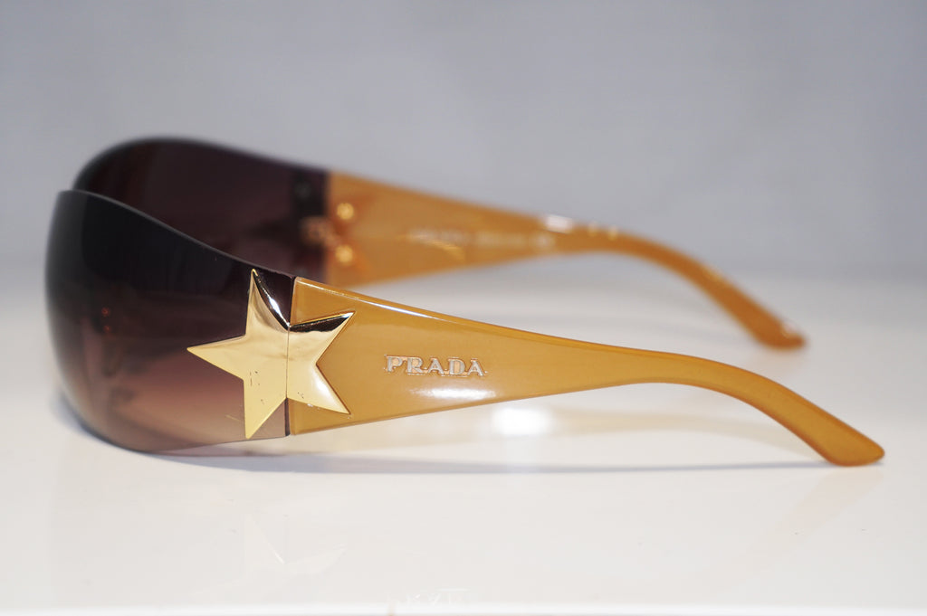 PRADA Mens Unisex Designer Star Sunglasses Gold Shield SPR 72G 5AK-6S1 15482