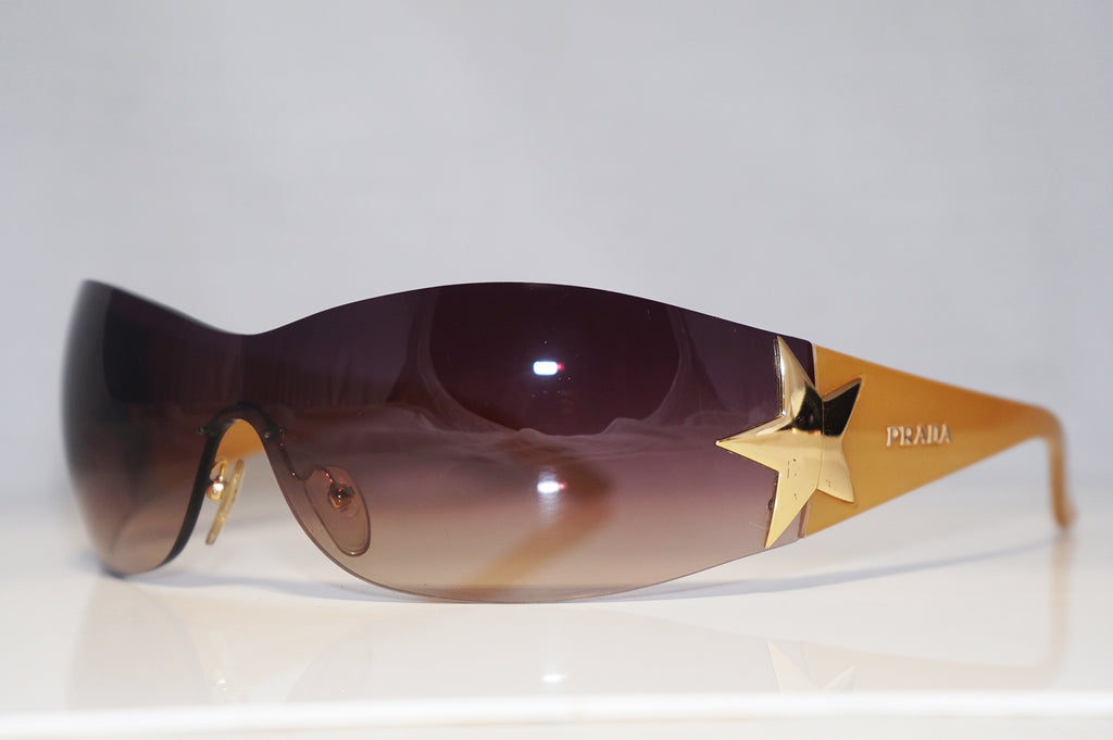 PRADA Mens Unisex Designer Star Sunglasses Gold Shield SPR 72G 5AK-6S1 15482