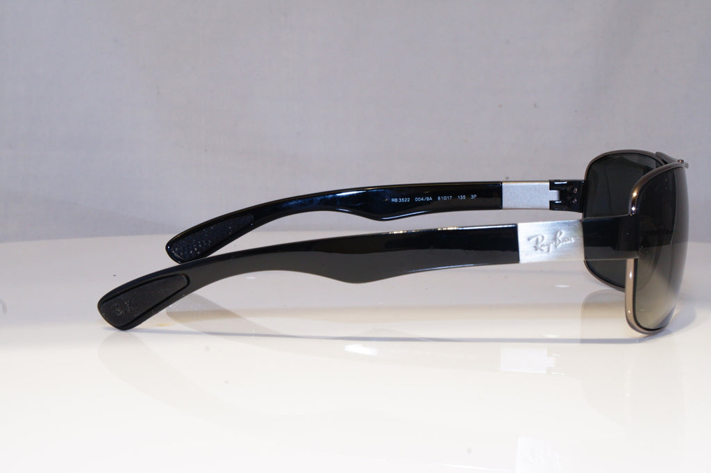 RAY-BAN Mens Polarized Designer Sunglasses Black Rectangle RB 3522 004/9A 17743