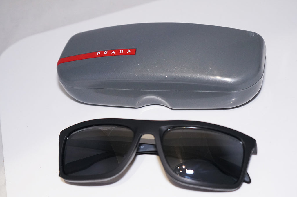 PRADA Mens Designer Polarized Mirror Sunglasses Black SPS 02P 1BO-9R1 14690