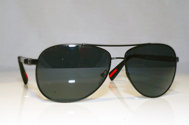 PRADA Mens Designer Polarized Sunglasses Black Aviator SPS 51O 1BO-5Z1 15075