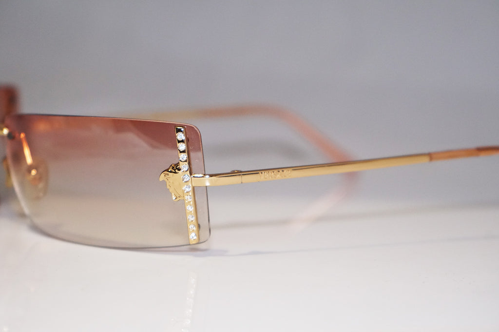 VERSACE Womens Designer Crystal Sunglasses Gold Rectangle MOD N29 N30/536 14740