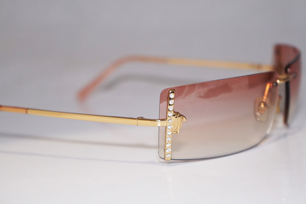 VERSACE Womens Designer Crystal Sunglasses Gold Rectangle MOD N29 N30/536 14740