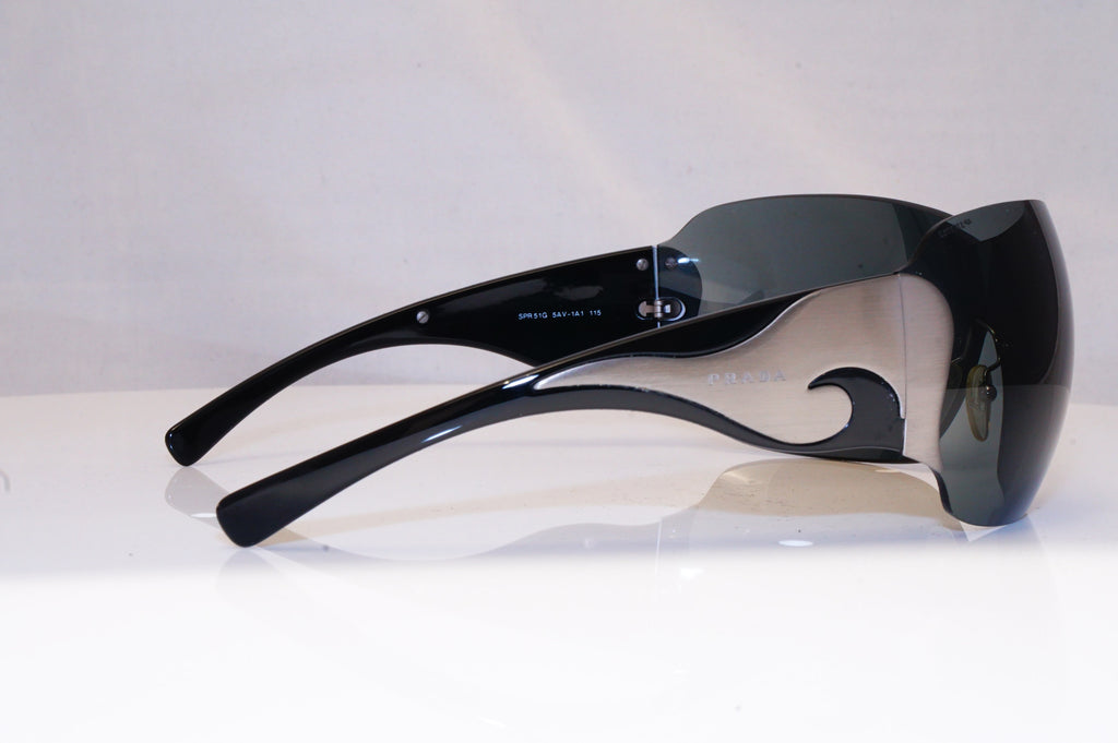PRADA Womens Designer Sunglasses Black Shield SPR 51G 5AV-1A1 18445