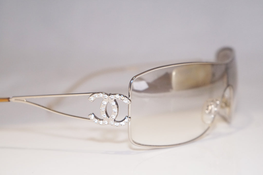 CHANEL Womens Designer Crystal Sunglasses Silver Shield 4072 C 232/7H 14636