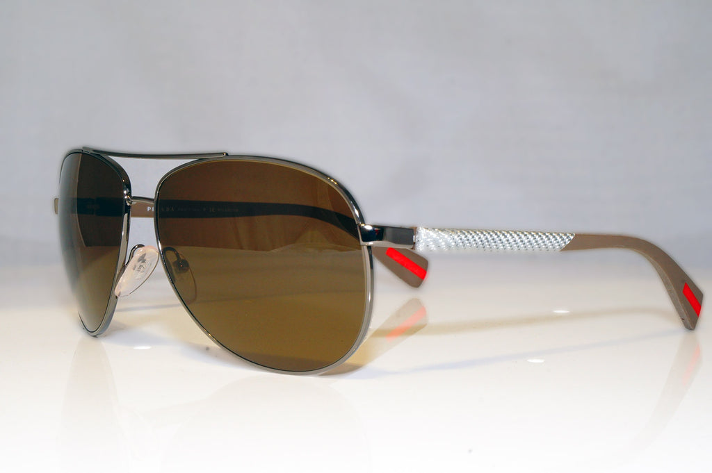 PRADA Mens Designer Sunglasses Brown Aviator SPS 51O 5AV-5Y1 15148