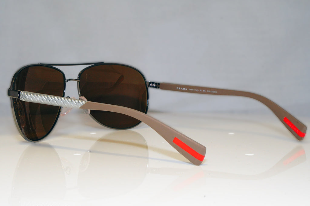 PRADA Mens Designer Sunglasses Brown Aviator SPS 51O 5AV-5Y1 15148