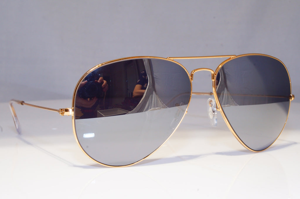 RAY-BAN Mens Mirror Designer Sunglasses Gold Pilot AVIATOR 62mm RB 3025 17692