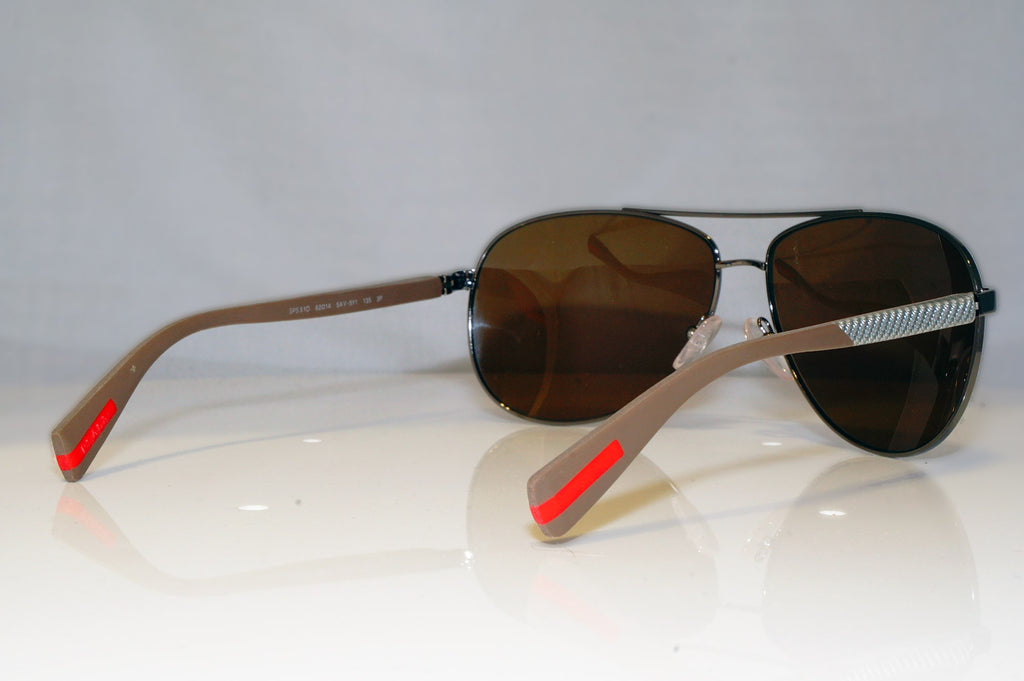 PRADA Mens Designer Sunglasses Brown Aviator SPS 51O 5AV-5Y1 15148