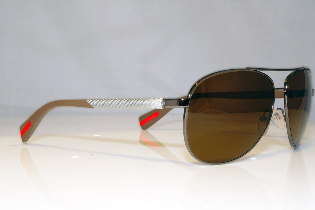 PRADA Mens Designer Sunglasses Brown Aviator SPS 51O 5AV-5Y1 15148