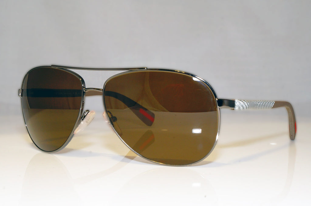 PRADA Mens Designer Sunglasses Brown Aviator SPS 51O 5AV-5Y1 15148