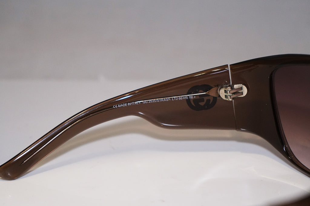 GUCCI Womens Designer Crystal Sunglasses Brown Oversized GG 2535 LT2 14745