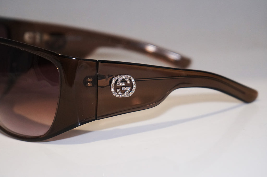 GUCCI Womens Designer Crystal Sunglasses Brown Oversized GG 2535 LT2 14745