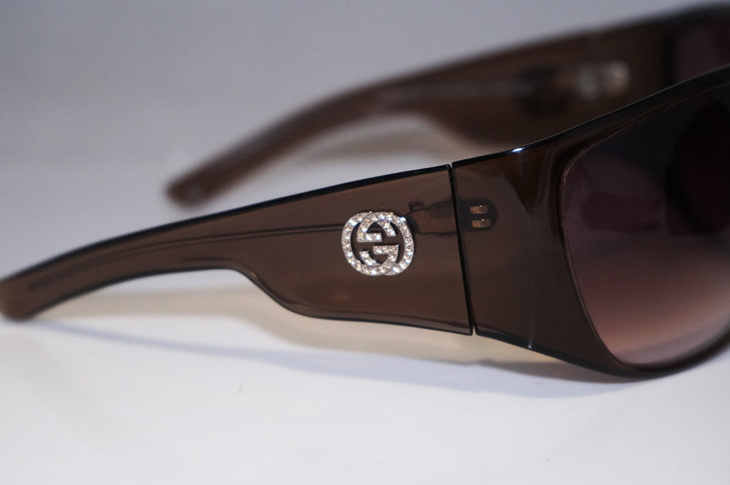 GUCCI Womens Designer Crystal Sunglasses Brown Oversized GG 2535 LT2 14745