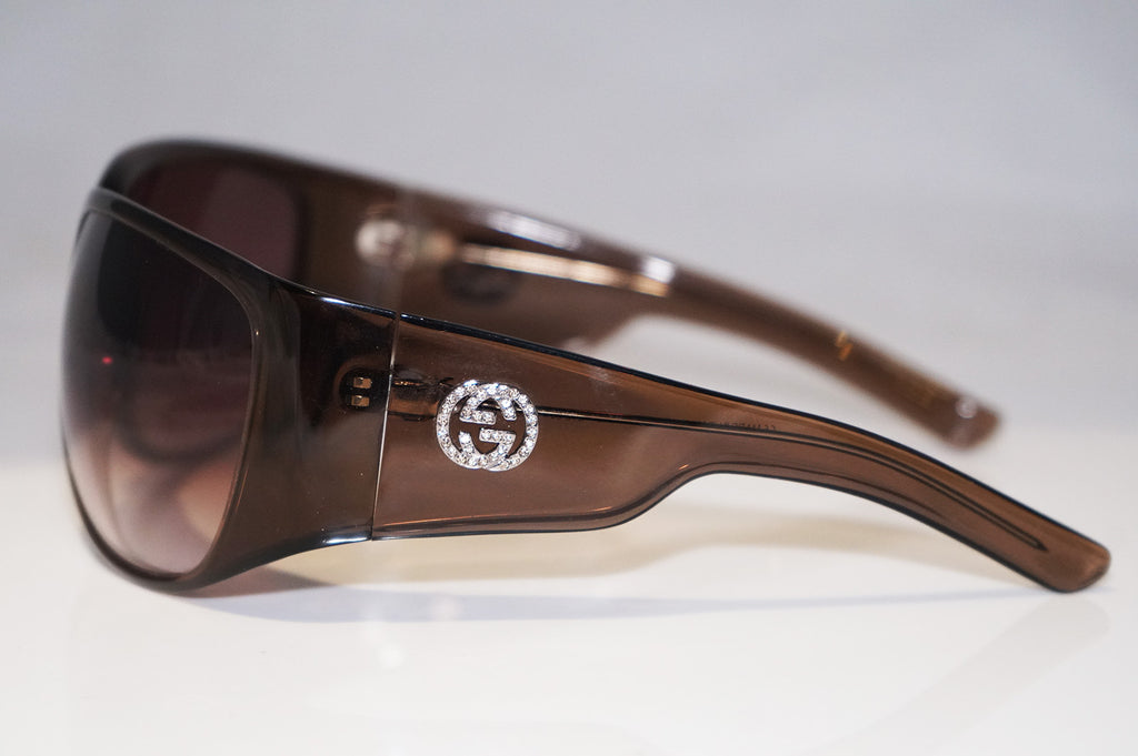 GUCCI Womens Designer Crystal Sunglasses Brown Oversized GG 2535 LT2 14745