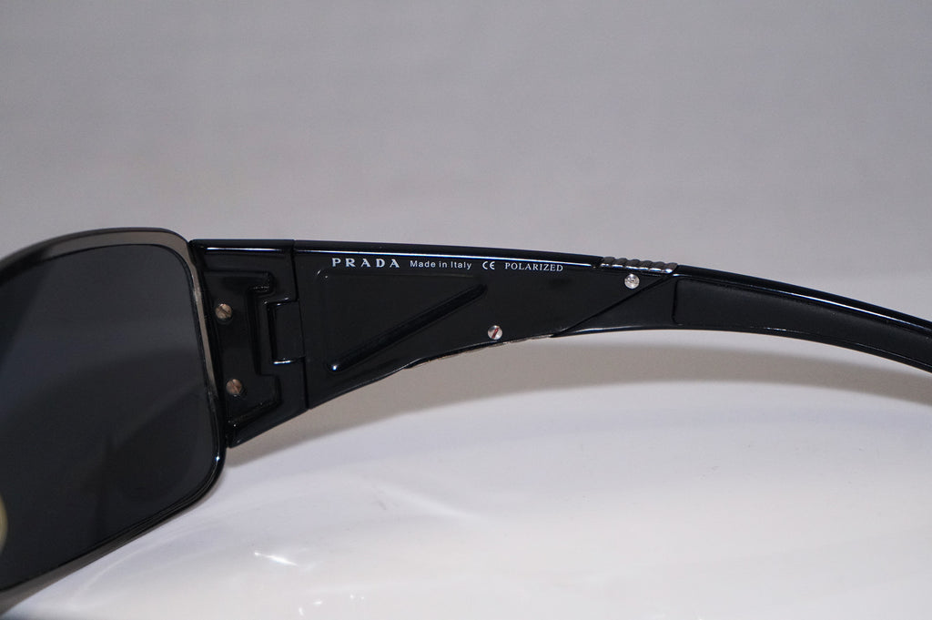 PRADA Mens Designer Polarized Sunglasses Black Square SPS 55H 5AV-5Z1 14698