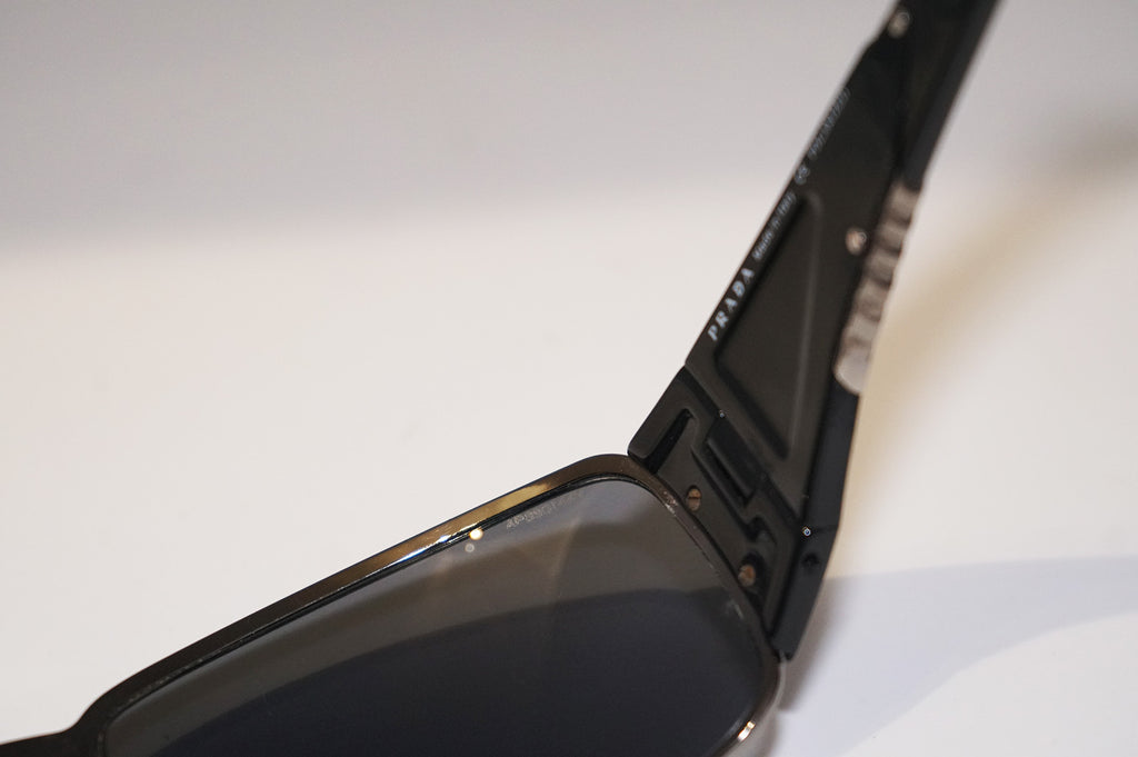 PRADA Mens Designer Polarized Sunglasses Black Square SPS 55H 5AV-5Z1 14698