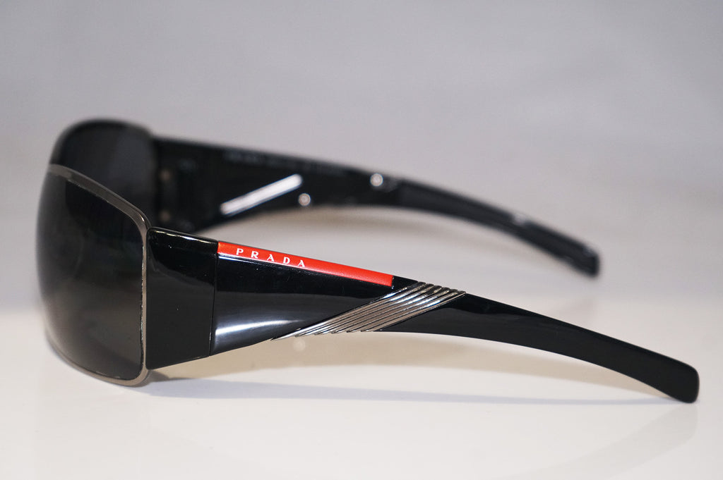 PRADA Mens Designer Polarized Sunglasses Black Square SPS 55H 5AV-5Z1 14698