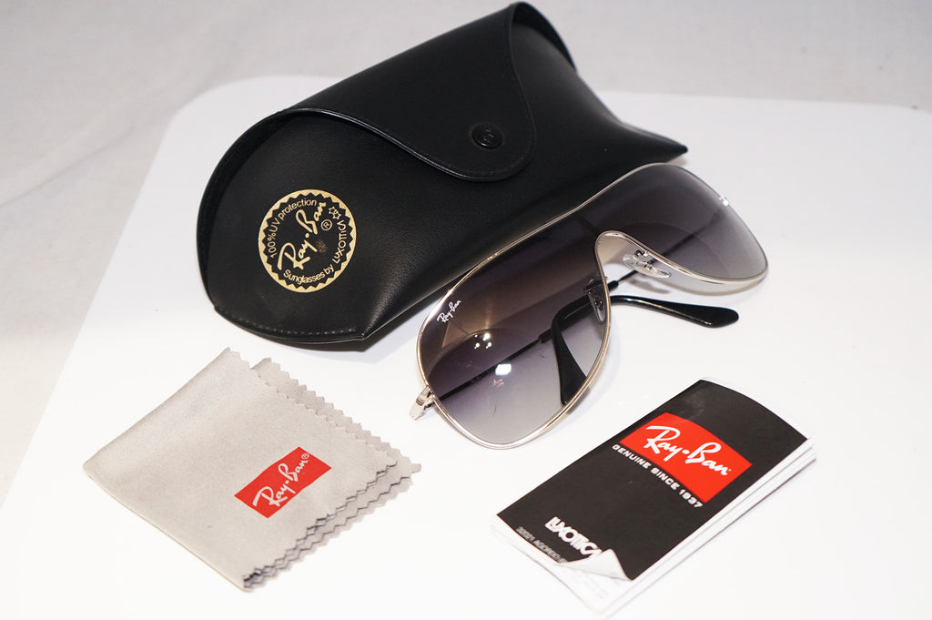 RAY-BAN Mens Designer Sunglasses Silver Shield RB 3211 003/8G 14734