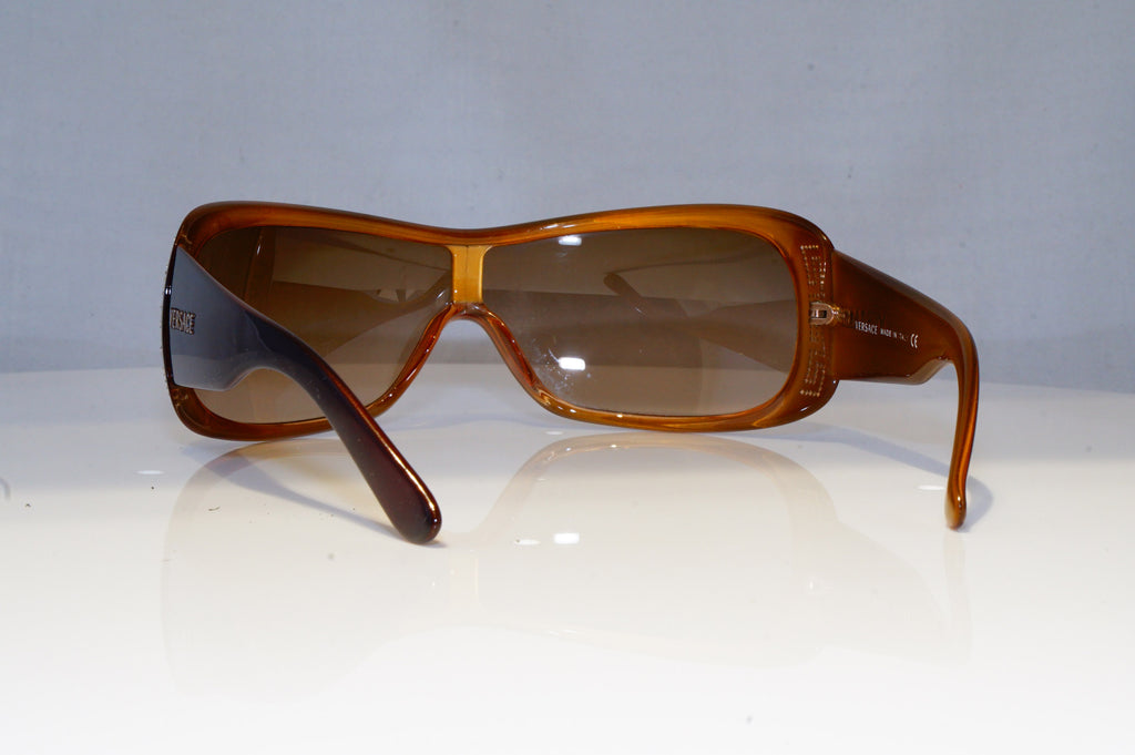 VERSACE Womens Diamante Designer Sunglasses Brown Wrap 4098-B 520/13 16709