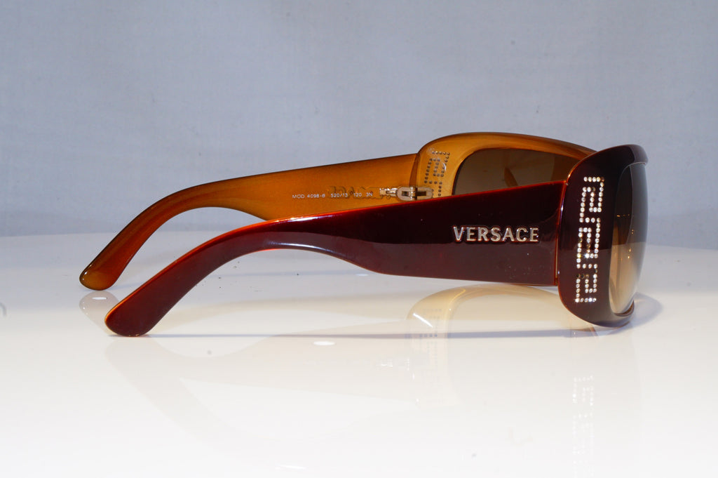 VERSACE Womens Diamante Designer Sunglasses Brown Wrap 4098-B 520/13 16709