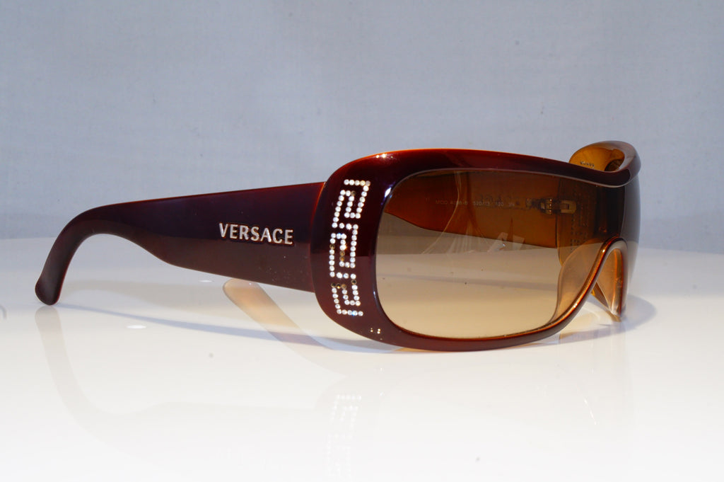 VERSACE Womens Diamante Designer Sunglasses Brown Wrap 4098-B 520/13 16709