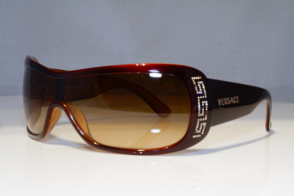 VERSACE Womens Diamante Designer Sunglasses Brown Wrap 4098-B 520/13 16709