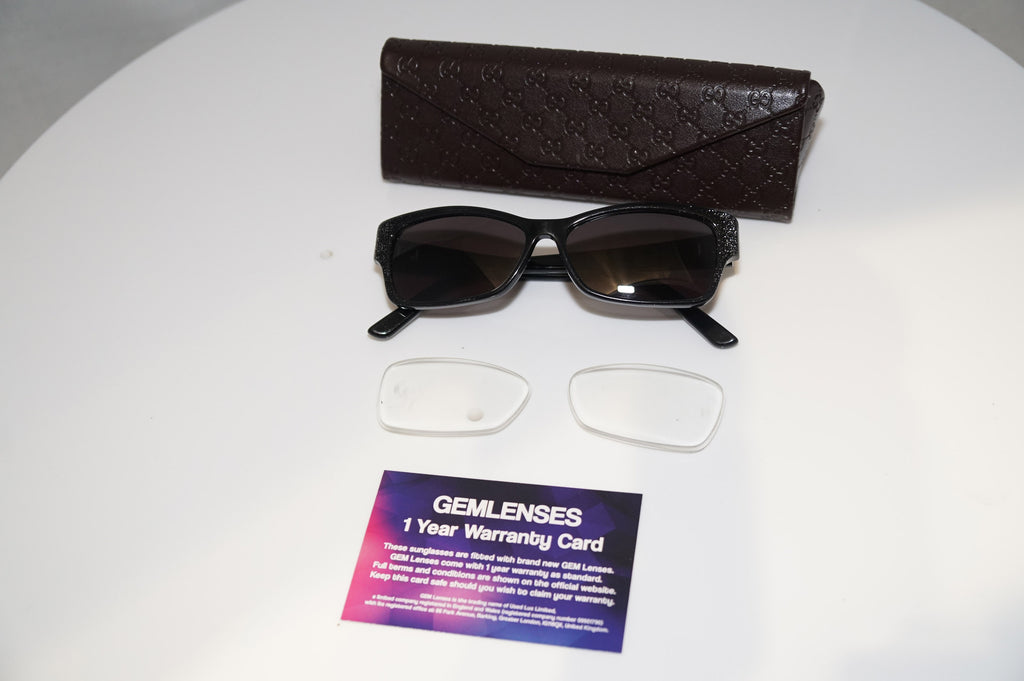 GUCCI Womens Designer Sunglasses Black Rectangle GLITTER GG 3203 YHO 10656