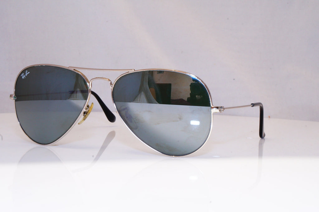 RAY-BAN Mens Mirror Designer Sunglasses Silver Aviator RB 3025 W3277 18472