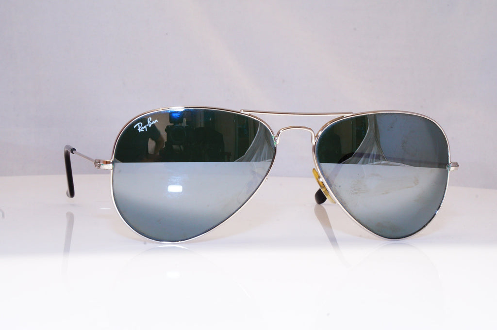 RAY-BAN Mens Mirror Designer Sunglasses Silver Aviator RB 3025 W3277 18472