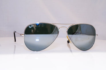 RAY-BAN Mens Mirror Designer Sunglasses Silver Aviator RB 3025 W3277 18472