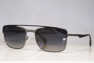 PRADA Mens Designer Polarized Sunglasses Black Rectangle SPR 50Q GAQ-5W1 15069