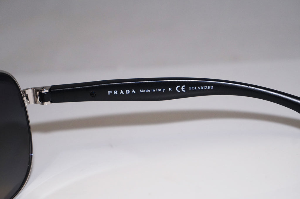 PRADA Mens Designer Polarized Sunglasses Silver Aviator SPS 53P 1BC-5W1 14696
