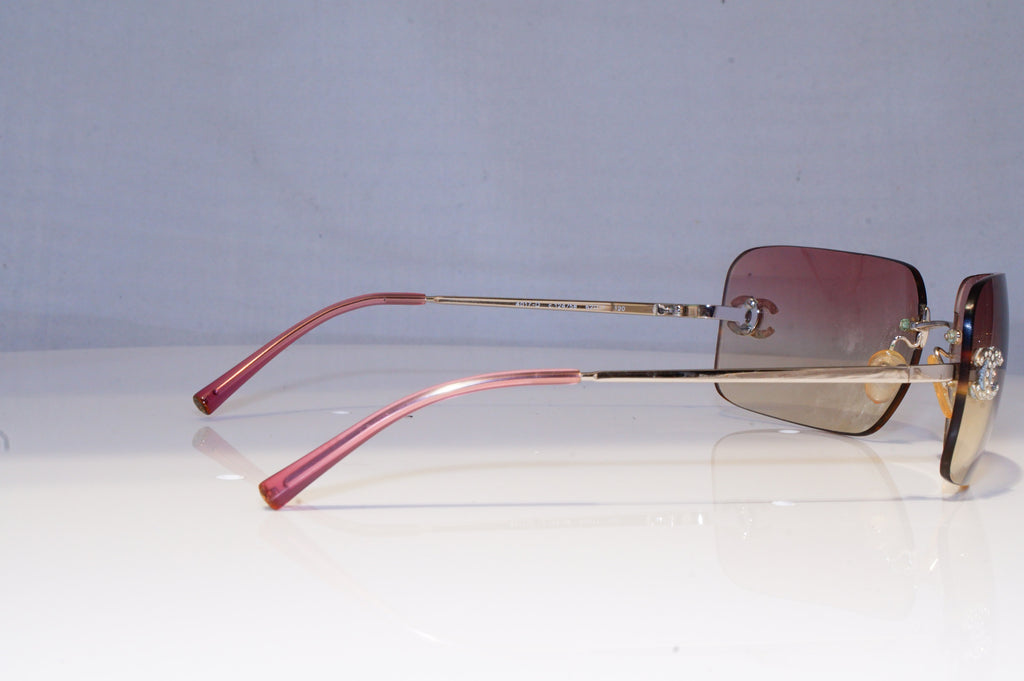 CHANEL Womens Diamante Designer Sunglasses Silver Rectangle 4017-D 124/58 18323