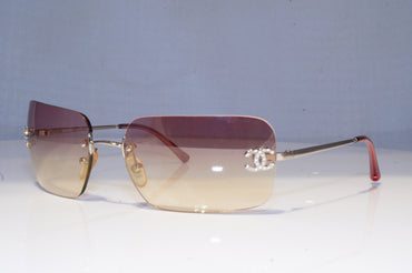 CHANEL Womens Diamante Designer Sunglasses Silver Rectangle 4017-D 124/58 18323