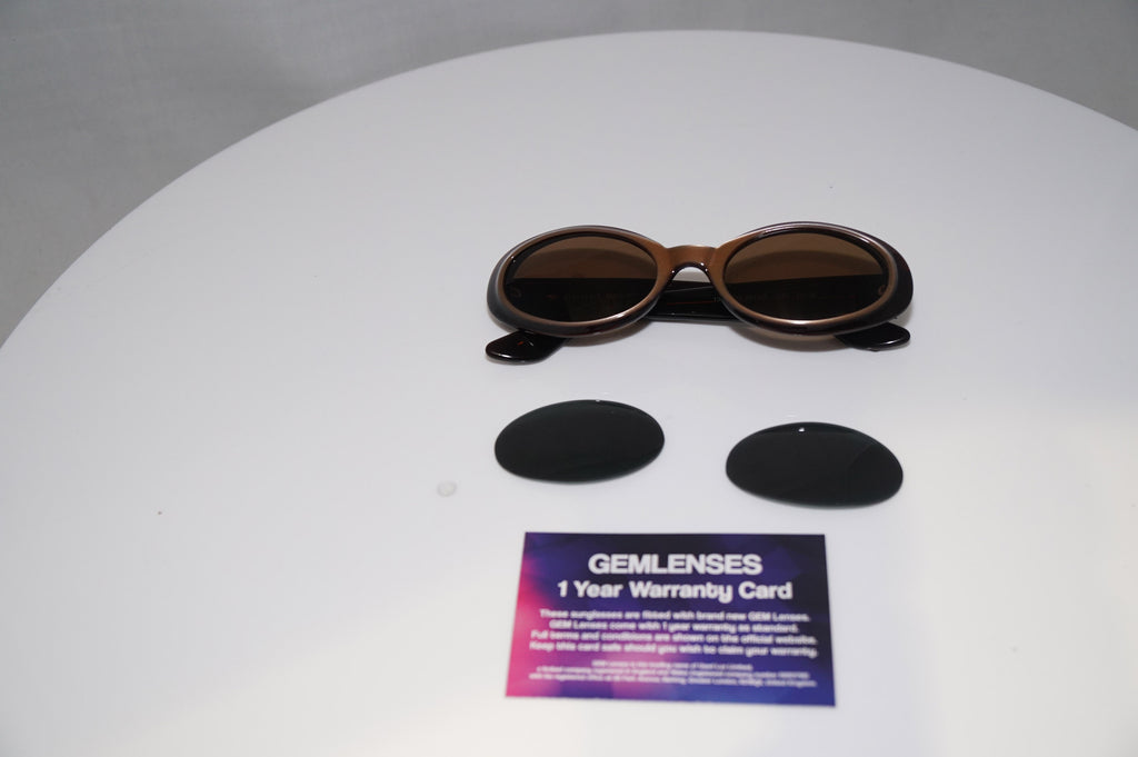 GUCCI Womens Vintage 1990 Designer Sunglasses Brown Oval GG 2419 7HH 19411