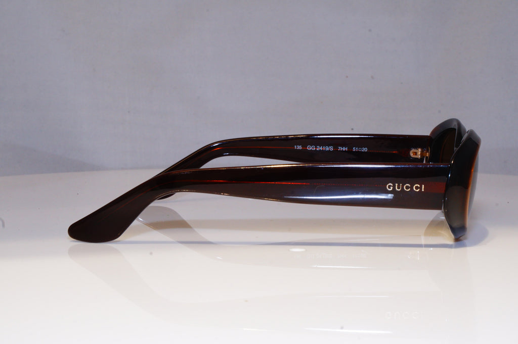 GUCCI Womens Vintage 1990 Designer Sunglasses Brown Oval GG 2419 7HH 19411